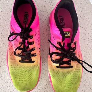 Nike Women's Pink and Yellow Athletic Shoes